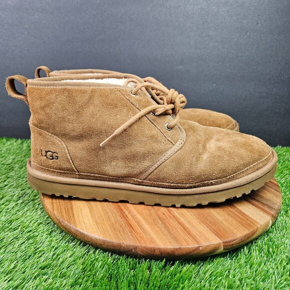 UGG Boots Neumen Chukka Mens 13 Chestnut Brown Lace Up Casual Ankle Top SN 3236 - Picture 1 of 12